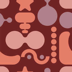 Geometric seamless abstract pattern with shapes