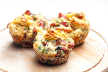 salty muffins with cheese and bacon