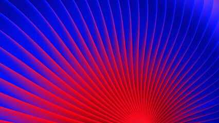 Red blue background stripes 3d wavy pattern, elegant abstract striped render illustration.