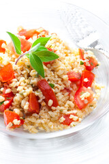 bulgur salad with tomatoes and mint