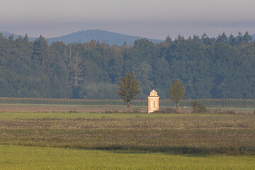 calvary chapel in Southen Bohemia landscape, Czech Republic