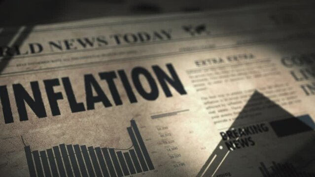 Article about worldwide inflation and loss of value of money as an international problem of financial markets in old newspaper