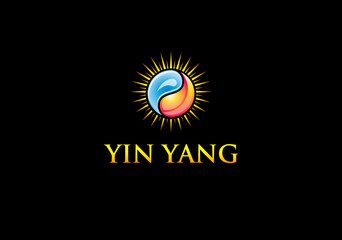 Fototapeta premium Ying yang sun logo templates