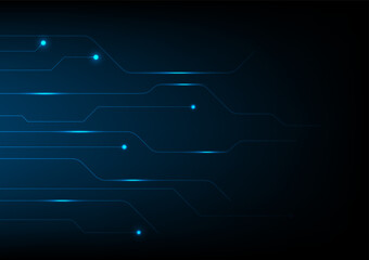 Abstract of blue circuit electronic or electrical line connection engineering technology concept, vector background