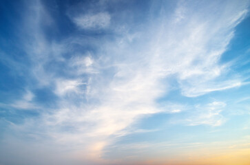 Naklejka na ściany i meble Sky background on sunset.