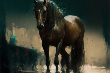 Koń obraz malowany 2