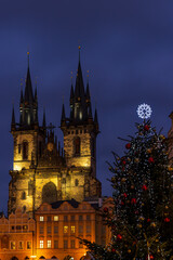Fototapeta na wymiar Old Town Square at Christmas time, Prague, Czech Republic