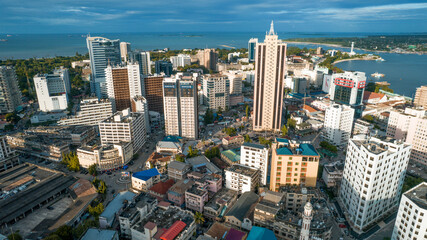 aerial view of the haven of peace, city of Dar es Salaam