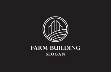 Farm building vector logo design template