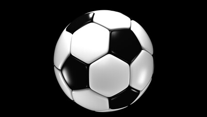 Naklejka premium soccer ball on black background