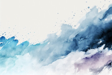 a simple abstract watercolor background, cold tone color. made with generative AI