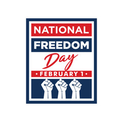 Fototapeta na wymiar National Freedom Day. February 1. Holiday poster. Vector illustration. 