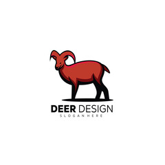 deer logo colorful design template