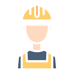 worker man color line icon