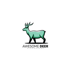 deer logo colorful design template