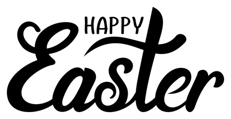 Happy Easter. Kalligrafischer Ostern Gruß Vektor in englischer Sprache. In Schwarz.
Für Hintergründe, Kalender, Einladungen, Grußkarten etc.