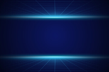 line background of futuristic horizon with blue light