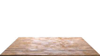 Empty wooden texture board or table top view isolated background