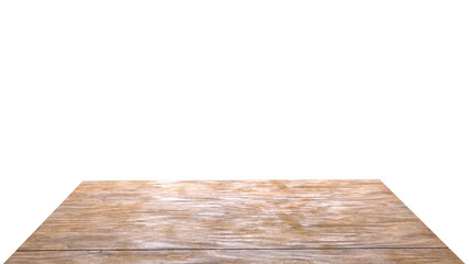 Empty wooden texture board or table top view isolated background
