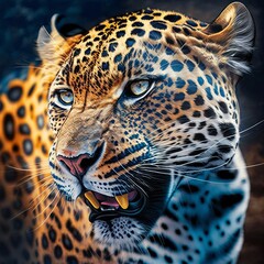 Naklejka na ściany i meble Portrait of leopard