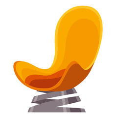 Comfortable and fashionable armchair. Room design element. Soft furniture for rest and relaxation. Cartoon soft and cozy armchair with upholstery