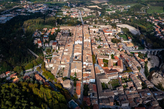 Cagli in Italy Aerial View