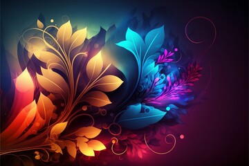 colorfully abstract floral background