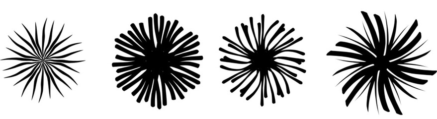 Set collection of exotic sunburst background. 