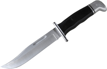 Large knife designed for survival isolated in a png. - obrazy, fototapety, plakaty