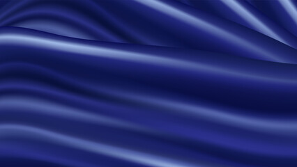 Abstract vector background luxury dark blue cloth or liquid wave or wavy folds of satin velvet material, luxurious background or elegant wallpaper
