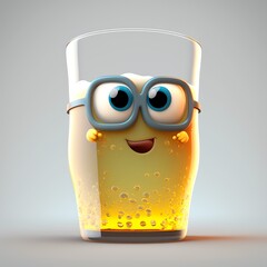 Cute glass of beer character