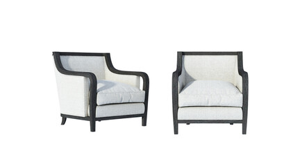 Armchair isolated on white background, 3D rendering