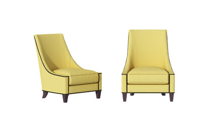 Armchair isolated on white background, 3D rendering