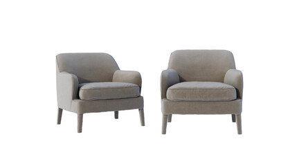 Armchair isolated on white background, 3D rendering