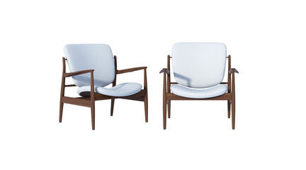 Armchair isolated on white background, 3D rendering