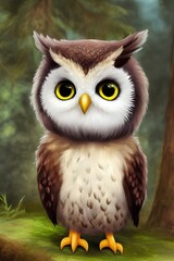 portrait of an owl oil painting