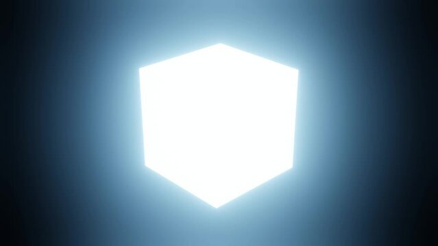 Box, Quader, leuchten, besonders, rotation, drehen, loop, Geschenk, blau, schwarz