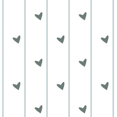 Simple hearts seamless vector pattern. Valentines day background.