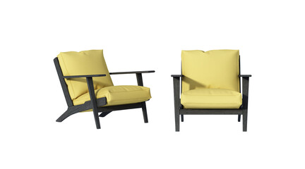 Armchair isolated on white background, 3D rendering