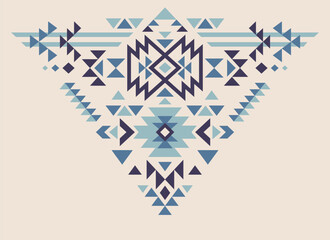 Aztec vector elements. Ethnic ornament. Tribal design, geometric symbols for border, frame, tattoo, logo, cards, decorative paper. Navajo motifs. - obrazy, fototapety, plakaty
