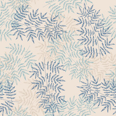 Seamless fern pattern in vintage style. Botanical illustration. Vector design elements. © Любовь Овсянникова