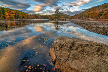 Harriman State Park at the lake in autumn