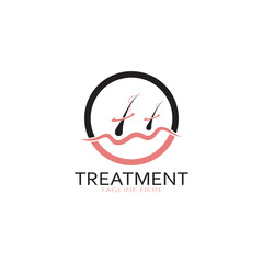 Hair treatment logo hair transplantation logo,removal logo vector image design illustration