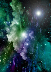 galaxy in a free space. 3D rendering