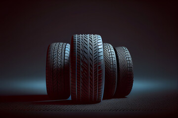 Reifenwechsel von Sommerreifen auf Winterreifen  - Generative Ai