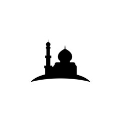 Silhouette themed mosque vector logo
