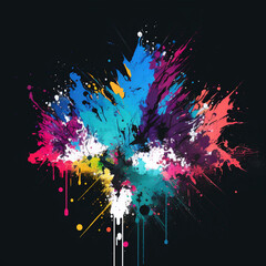 Fototapeta na wymiar a colorful abstract art paint splatter desktop background