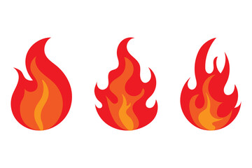 The fire simple illustration. Flames vector icon.