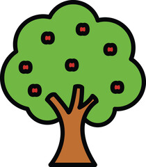 Fruits Tree Vector Icon
