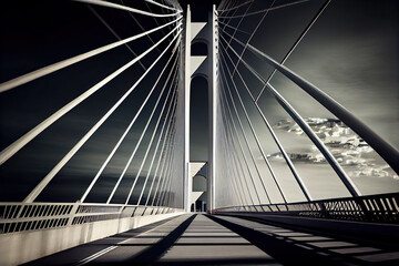 Fototapeta premium Suspension structure of modern bridge
